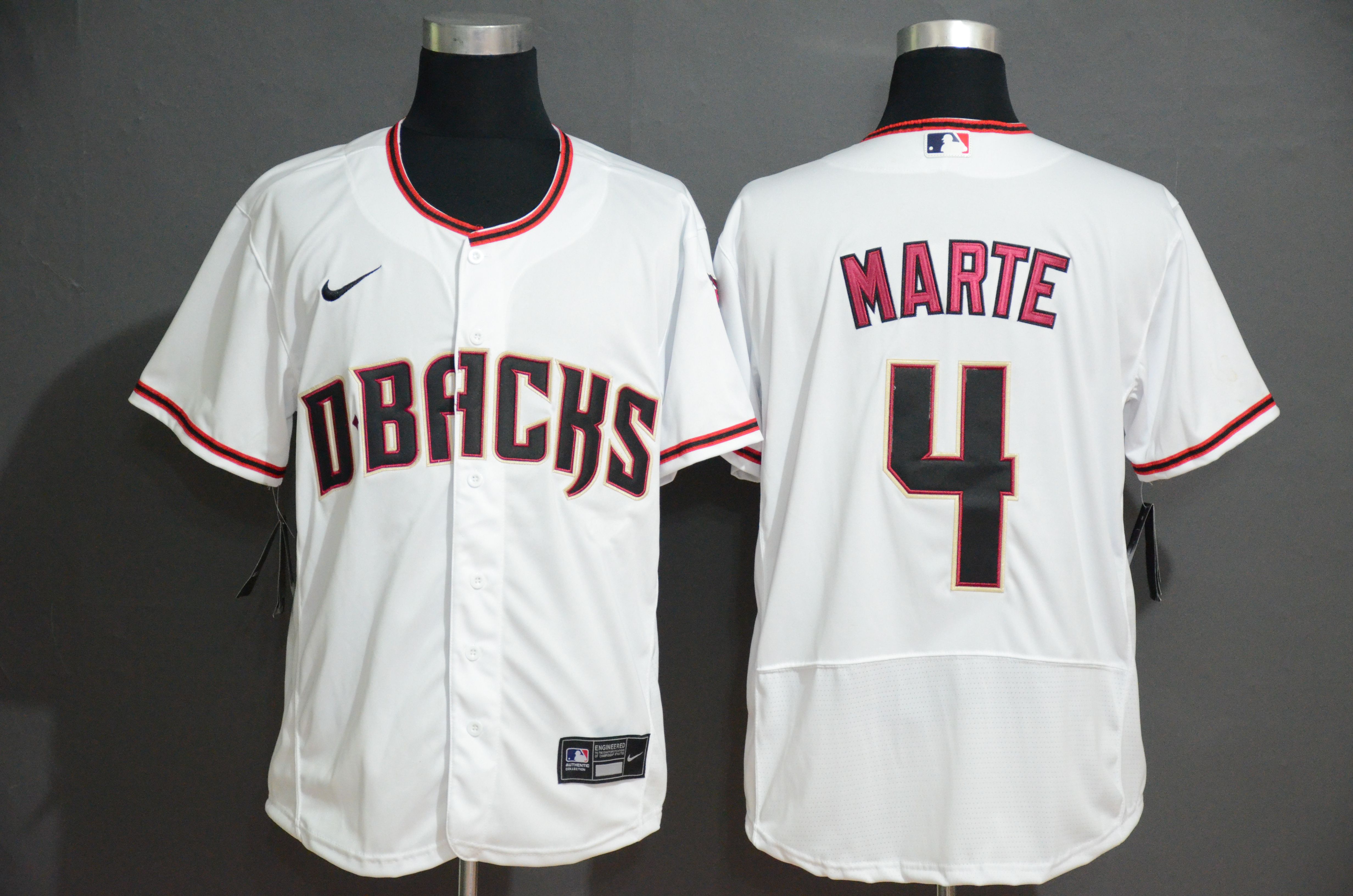 Men Arizona Diamondback #4 Marte White Nike Elite MLB Jerseys->st.louis cardinals->MLB Jersey
